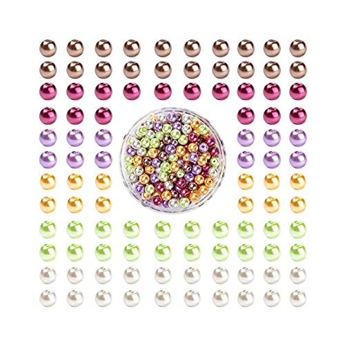 Cheriswelry Glasperlen in 6 Farben, Halloween-Thema, zum Backen, bemalt, 6 mm, runde Perlen für Schmuckherstellung, Basteln, Halsketten, Armbänder, Ohrringe, 300 Stück von Cheriswelry