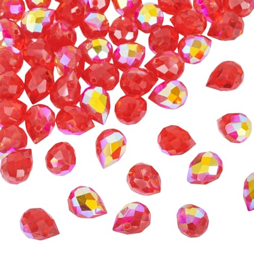 Cheriswelry Glasperlen in Tropfenform, facettiert, lose Abstandshalter, 11 x 8 mm, für Bastelarbeiten, Halsketten, Armbänder, Ohrringe, Weihnachten, Party, Hochzeit, Zubehör, 50 Stück Cheriswelry Glasperlen in Tropfenform, facettiert, lose Abstandshalter, 11 x 8 mm, für Bastelarbeiten, Halsketten, Armbänder, Ohrringe, Weihnachten, Party, Hochzeit, Zubehör, 50 Stück von Cheriswelry