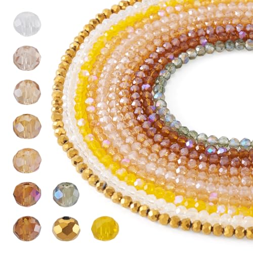 Cheriswelry Glasperlen zur Schmuckherstellung, goldfarben, facettiert, Kristallglasperlen, Herbstmotiv, lose Abstandshalter-Perlen für selbstgemachte Halsketten, Ohrringe, Armbänder, Basteln (10 Cheriswelry Glasperlen zur Schmuckherstellung, goldfarben, facettiert, Kristallglasperlen, Herbstmotiv, lose Abstandshalter-Perlen für selbstgemachte Halsketten, Ohrringe, Armbänder, Basteln (10 von Cheriswelry