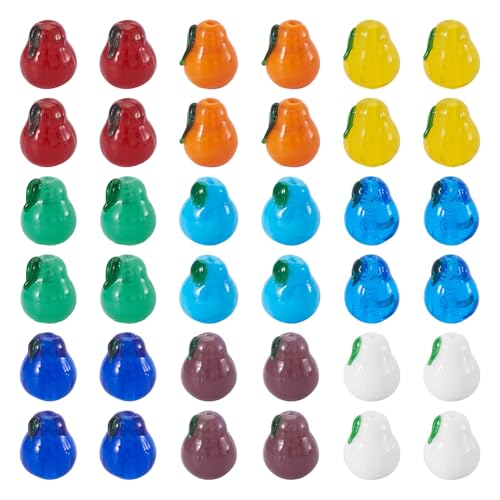 Cheriswelry Handgefertigte Glasperlen, Birne, lose Abstandshalter, niedliche Obst-Bastelperlen, 14 x 11,5 mm, für Ohrringe, Armbänder, Halsketten, Schmuckherstellung, 36 Stück Cheriswelry Handgefertigte Glasperlen, Birne, lose Abstandshalter, niedliche Obst-Bastelperlen, 14 x 11,5 mm, für Ohrringe, Armbänder, Halsketten, Schmuckherstellung, 36 Stück von Cheriswelry