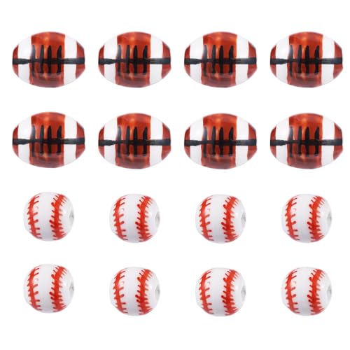Cheriswelry Handgefertigte Porzellan-Kugelperlen, Keramik, Baseball, Rugby, lose Perlen, Sportperlen, 11,5–17 mm, für Bastelarbeiten, Armbänder, Halsketten, Ohrringe, Schmuckherstellung, 20 Stück Cheriswelry Handgefertigte Porzellan-Kugelperlen, Keramik, Baseball, Rugby, lose Perlen, Sportperlen, 11,5–17 mm, für Bastelarbeiten, Armbänder, Halsketten, Ohrringe, Schmuckherstellung, 20 Stück von Cheriswelry
