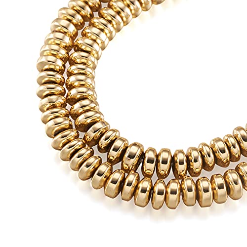Cheriswelry Heishi Zwischenperlen, 4 mm, goldfarben, Metall, flach, rund, nicht magnetisch, synthetischer Hämatit, lose Perlenstränge für Schmuckherstellung, Armband, Halskette, 180 Stück Cheriswelry Heishi Zwischenperlen, 4 mm, goldfarben, Metall, flach, rund, nicht magnetisch, synthetischer Hämatit, lose Perlenstränge für Schmuckherstellung, Armband, Halskette, 180 Stück von Cheriswelry