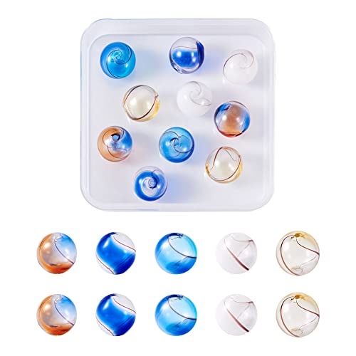 Cheriswelry Hohlglasperlen, transparent, handgefertigt, rund, lose Perlen, gemischte Farben, für Schmuckherstellung, Basteln, 10 Stück Cheriswelry Hohlglasperlen, transparent, handgefertigt, rund, lose Perlen, gemischte Farben, für Schmuckherstellung, Basteln, 10 Stück von Cheriswelry