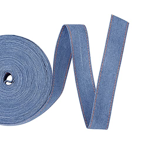 Cheriswelry Jeansband, 10 m lang, 2,5 cm lang, zum Aufnähen von Jeans, Schleifen, Leinen, mit Draht, für DIY-Handwerk, Haarspange, Zubehör, Nähen, Dekoration (Königsblau) von Cheriswelry