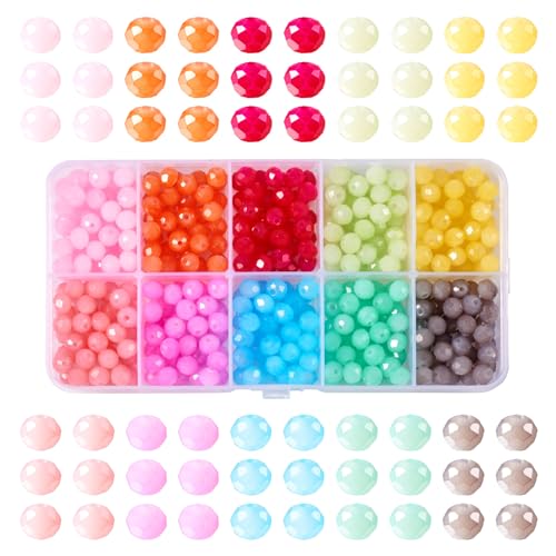 Cheriswelry Kleine facettierte Glasperlen, 6 x 5 mm, bunte Rondelle, Kristallglasperlen, lose Abstandshalter, Perlen für DIY-Schmuckherstellung, Damen, Armband, Halskette, Handwerk, 400 Stück Cheriswelry Kleine facettierte Glasperlen, 6 x 5 mm, bunte Rondelle, Kristallglasperlen, lose Abstandshalter, Perlen für DIY-Schmuckherstellung, Damen, Armband, Halskette, Handwerk, 400 Stück von Cheriswelry