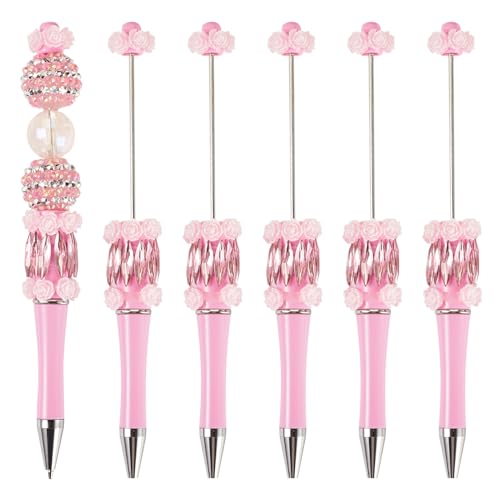 Cheriswelry Kugelschreiber mit Rosen-Strass-Perlen, niedlicher Glitzer, glattes Schreiben, glänzender Kristall, Kunststoff, Perlenstifte für Heimwerker, schwarze Tinte, Schule, Bürobedarf, Perlen Cheriswelry Kugelschreiber mit Rosen-Strass-Perlen, niedlicher Glitzer, glattes Schreiben, glänzender Kristall, Kunststoff, Perlenstifte für Heimwerker, schwarze Tinte, Schule, Bürobedarf, Perlen von Cheriswelry