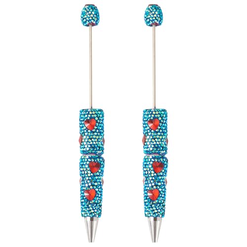 Cheriswelry Kugelschreibermine für Kugelschreiber, glitzernd, herzförmig, Kristall, Perlen, für Geschenkherstellung, Schule, Bürobedarf, 2 Stück Cheriswelry Kugelschreibermine für Kugelschreiber, glitzernd, herzförmig, Kristall, Perlen, für Geschenkherstellung, Schule, Bürobedarf, 2 Stück von Cheriswelry