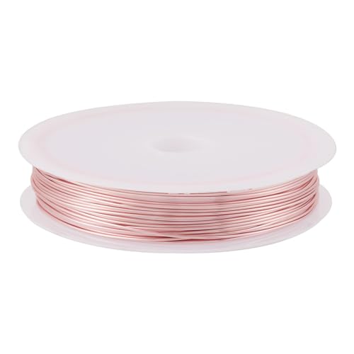 Cheriswelry Kupfer-Basteldraht, 0,6 mm, anlaufgeschützt, rosa, für DIY-Schmuckherstellung, 0,6 mm von Cheriswelry
