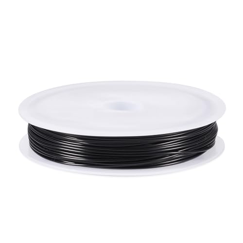 Cheriswelry Kupferdraht, anlaufgeschützt, flexibel, weich, rund, schwarz, 0,8 mm, biegbarer Draht für Choker, Halsketten, Ohrringe, Armbänder, 7,6 m von Cheriswelry