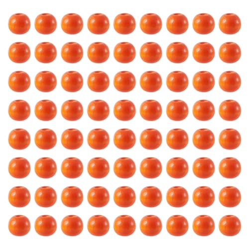 Cheriswelry Natürliche gefärbte Holzperlen, 8 mm, runde Kugel, Abstandshalter, lose Perlen für Schmuckherstellung, Dunkelorange, Loch: 3 mm, 500 Stück von Cheriswelry