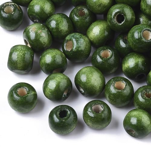 Cheriswelry Naturholzperlen, 10 mm, dunkelgrün, gefärbte Holzperlen, runde Kugeln, Abstandshalter, lose Perlen für Schmuckherstellung, Loch: 3 mm, 200 Stück Cheriswelry Naturholzperlen, 10 mm, dunkelgrün, gefärbte Holzperlen, runde Kugeln, Abstandshalter, lose Perlen für Schmuckherstellung, Loch: 3 mm, 200 Stück von Cheriswelry