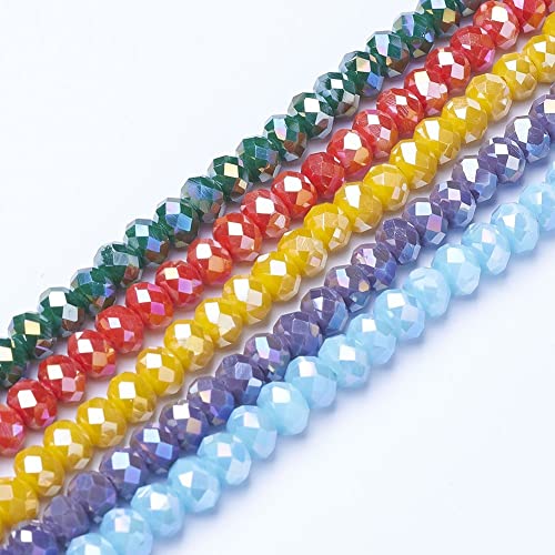 Cheriswelry Rondelle-Glasperlen, 6 mm, AB-Farbe, facettiert, Abstandshalter, für Schmuck, Armbänder, Halsketten, 10 Stränge, 10 Stränge Cheriswelry Rondelle-Glasperlen, 6 mm, AB-Farbe, facettiert, Abstandshalter, für Schmuck, Armbänder, Halsketten, 10 Stränge, 10 Stränge von Cheriswelry