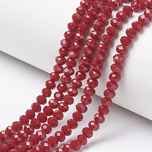 Cheriswelry Rondelle Glasperlen, facettiert, Abstandshalter, Mini-Perlen, 4 x 3 mm, für Schmuck, Halsketten, Basteln, Schamottsteine, 10 Stränge von Cheriswelry
