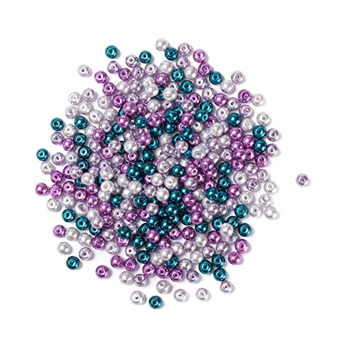 Cheriswelry Runde Perlen, 6 mm, gemischte Farben, Imitationsperlen mit Loch für Schmuckherstellung, Basteln, Halsketten, Armbänder, Ohrringe, 300 Stück von Cheriswelry