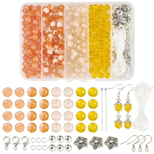 Cheriswelry Schmuckherstellungs-Set für Ohrringe, 8 mm, mit Schnur, Glasperlen, kristallklar, tibetischer Stil, Blumen-Endkappen, Verschlüsse für DIY-Armbänder, Heimdekoration, 200 Stück Cheriswelry Schmuckherstellungs-Set für Ohrringe, 8 mm, mit Schnur, Glasperlen, kristallklar, tibetischer Stil, Blumen-Endkappen, Verschlüsse für DIY-Armbänder, Heimdekoration, 200 Stück von Cheriswelry