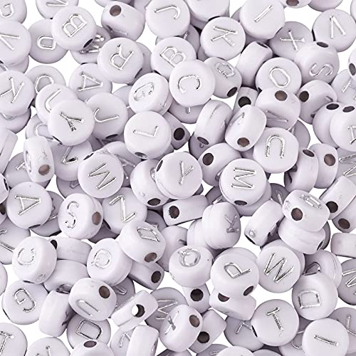 Cheriswelry Acrylperlen, Alphabet-Perlen, 7 mm, flache runde Scheibe, Münze A-Z, Buchstaben-Abstandshalter, lose Perlen für Schmuck- und Armbandherstellung, 1000 Stück Cheriswelry Acrylperlen, Alphabet-Perlen, 7 mm, flache runde Scheibe, Münze A-Z, Buchstaben-Abstandshalter, lose Perlen für Schmuck- und Armbandherstellung, 1000 Stück von Cheriswelry