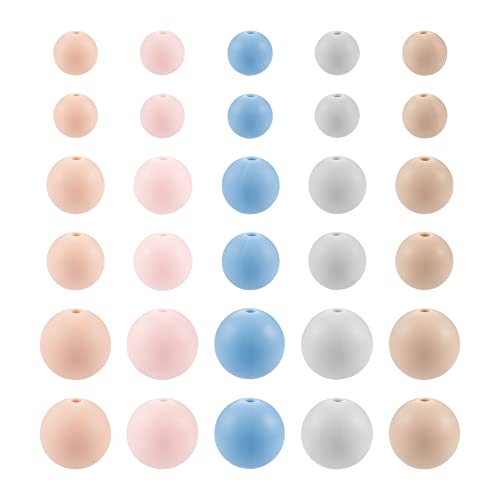 Cheriswelry Silikonperlen, 15 mm, 12 mm, 9 mm, bunte, runde Silikonperlen für Damen und Herren, DIY-Armbänder, Halsketten, Schmuckherstellung, 150 Stück von Cheriswelry