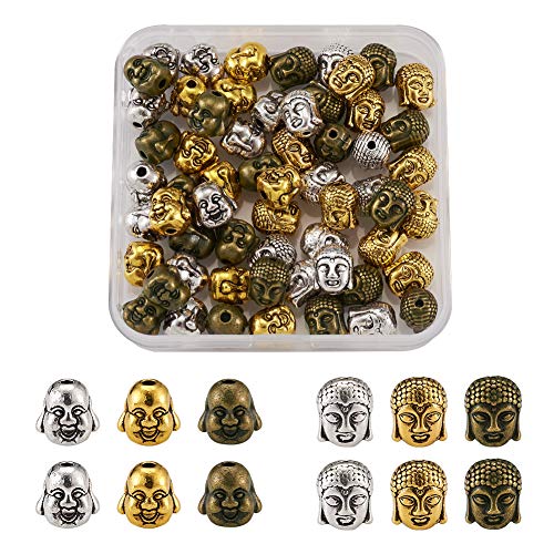 Cheriswelry Tibetische Buddha-Kopf-Abstandshalter, buddhistische, spirituelle, lose Perlen für Schmuck- und Armbandherstellung, 60 Stück Cheriswelry Tibetische Buddha-Kopf-Abstandshalter, buddhistische, spirituelle, lose Perlen für Schmuck- und Armbandherstellung, 60 Stück von Cheriswelry