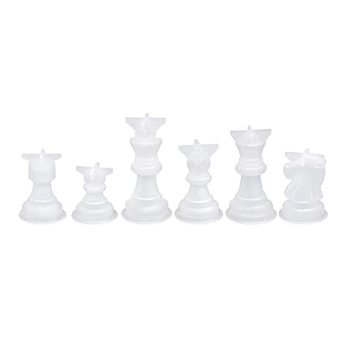 Cherjoury Schachset mit Schachbrett, Silikonharzform, volle Größe, 3D-Schachglas-Epoxidgussform für Bastelarbeiten von Cherjoury
