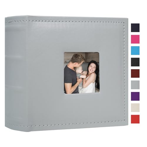 Cherrich Kleines Fotoalbum, 10 x 15 cm, 100 Taschen, mit Platz zum Schreiben, Ledereinband, Bilderbuch für 10 x 15 cm, für Hochzeit, Baby, Familie, Abschlussfeier von Cherrich