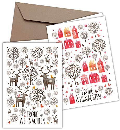 20x Weihnachtskarten & Umschläge, Motiv: Winterlandschaft Aquarell, Premium Klappkarten B6, privat & geschäftlich 20x Weihnachtskarten & Umschläge, Motiv: Winterlandschaft Aquarell, Premium Klappkarten B6, privat & geschäftlich von CherryCards