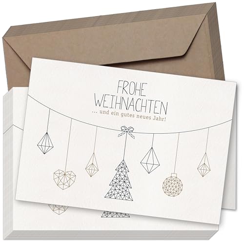 Weihnachtskarten & Umschläge I 20er oder 8er Set I Premium Klappkarten B6 I NORDIC-Edition I für Familie, Freunde, oder geschäftlich (20er Set) von CherryCards