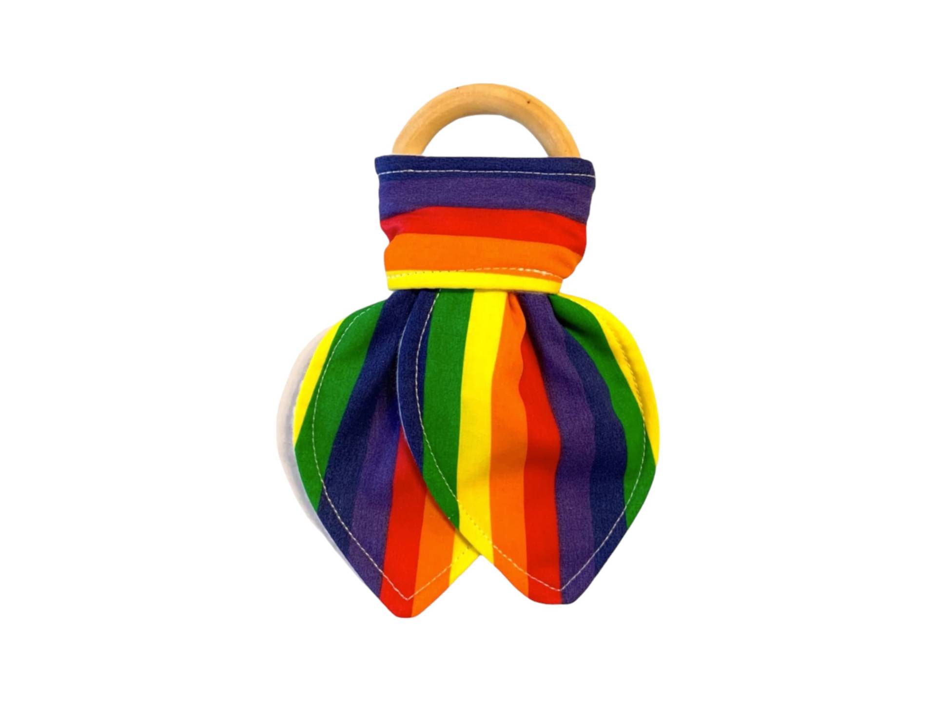 Regenbogen Heller Beißring. Beißring Aus Ahorn Holz. Baby Zahnen Zubehör. Zahnungshilfe. Handgemachter Zahnen von Cherrybooboo