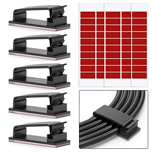 50 Stück Kabel Clips, Kabelclips Selbstklebend 3M Kleber, Kabel-Organizer, selbstklebende Draht-Management-Klemmen, Desktop-Kabel-Halter, Ladekabel-Organizer für TV 50 Stück Kabel Clips, Kabelclips Selbstklebend 3M Kleber, Kabel-Organizer, selbstklebende Draht-Management-Klemmen, Desktop-Kabel-Halter, Ladekabel-Organizer für TV von Chesbung