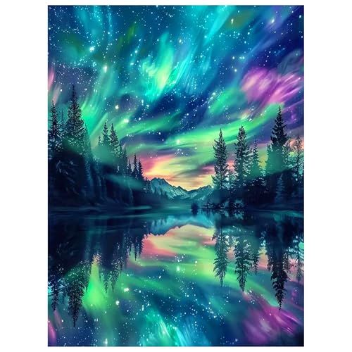 Cheukka Diamond Painting Set,Aurora 5D Diamant Painting Bilder,Aurora Diamond Painting Kits,DIY Mosaikherstellung Diamond Art Kits Diamant Malerei Set für Erwachsene Kinder,Haus Wanddeko 30x40cm von Cheukka