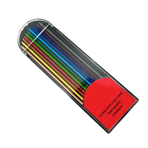 12 Pcs Farbige Bleistifte Nachfüllungen 2 0 Mm Dicke Nachfüllungen Für 2 0 Mm Mechanische Bleistift Carpenter Bleistift Kunst Zeichnung Skizzieren von Chevnzev