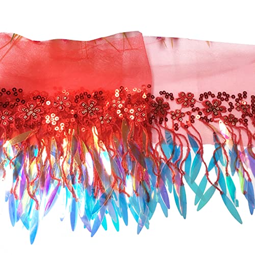 1yard Pailletten Quaste Fringe Floral Tüll Spitze Ribbon Randkantenkantzutschbind von Chevnzev