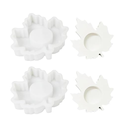 2pcs Blattförmige Silikon Kerzenschiffsformen Für Teelichtstandkerzenhalter Home Dekoration Epoxidharz Silikonformen von Chevnzev