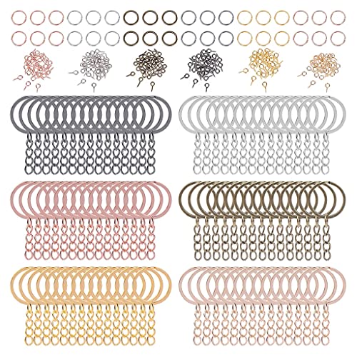 450x Farbenfroh Für Schlüsselkettenringe Einschließlich 90 Facher Schlüsselbundringe Mit Kette 180xjump Ringe 180xScrew Eye Pin Bulk 6 von Chevnzev