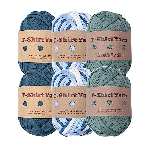 6 Rollen T Shirt Garn Spaghetti Stoff Strickgarn Für Hand Beutel Kissen Häkelprojekte von Chevnzev