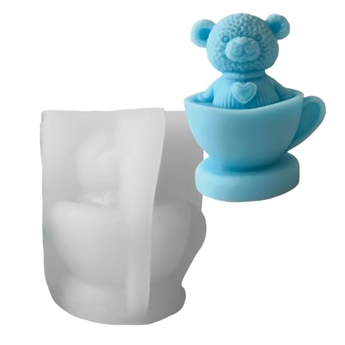 Dekorative Silikonkerzen Schimmelpilz Multipurpose Tasse Bärenform Schimmel Für Harz Und Heimatkreative Kerzenformen von Chevnzev