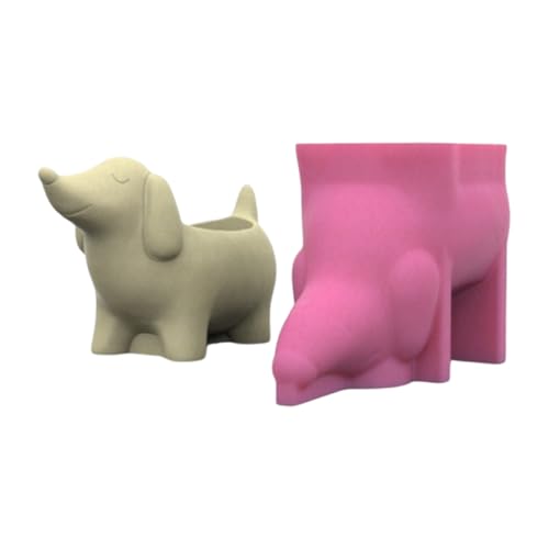 Silikonblütenvase Formen Saftiges Pflanzerform Dackel Hundeform von Chevnzev