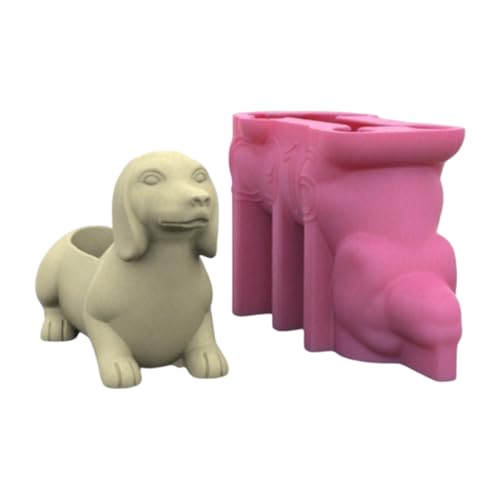 Silikonblütenvase Formen Saftiges Pflanzerform Dackel Hundeform von Chevnzev