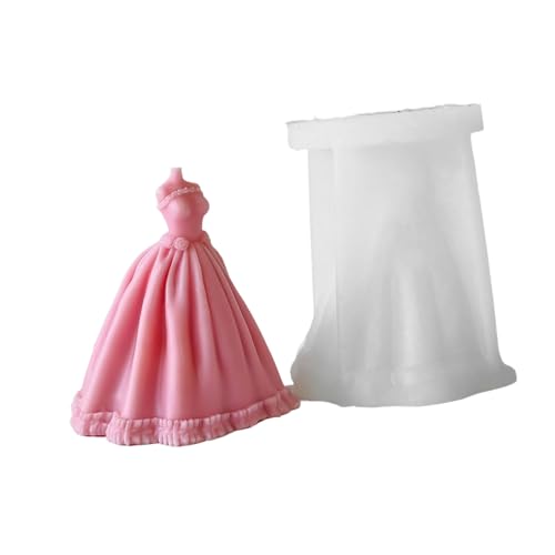 Trägerloser Abendkleid Silikonform Für Handgefertigte Seife Elegante Aromatherapys Kerzenform Hochzeitsdekoration Schimmel Epoxidharzform von Chevnzev