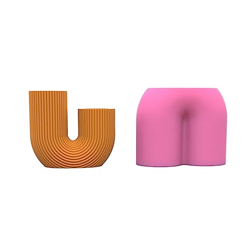 U Förmige Harzform Silikonblütenschimmelform Vase Epoxy Gussform Schimmel Duft Kerzenherstellung Werkzeuge Hausdekorationen von Chevnzev