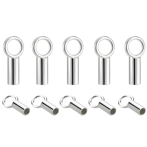 10 Stück 925 Silber Schmuckkordelenden, Rohrkappen für 1,2 mm Kordeln, Gold, Rotgold und Silber, einfache Klebeanwendung 10 Stück 925 Silber Schmuckkordelenden, Rohrkappen für 1,2 mm Kordeln, Gold, Rotgold und Silber, einfache Klebeanwendung von Chewtoyo