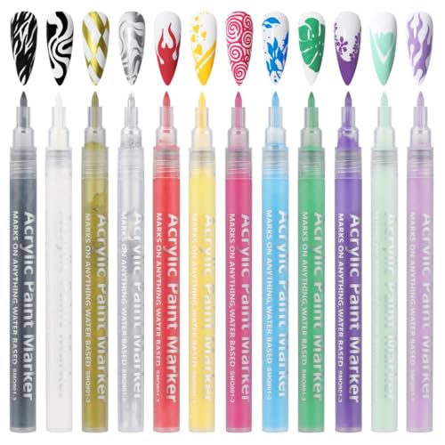 12 Farben Nail Art 3D-Graffiti-Stifte, Zeichen- und Malstift-Set, Acryl-Marker für DIY-Nägel, Maniküre-Werkzeug für Mädchen und Frauen, Nagelkunst-Geschenke 12 Farben Nail Art 3D-Graffiti-Stifte, Zeichen- und Malstift-Set, Acryl-Marker für DIY-Nägel, Maniküre-Werkzeug für Mädchen und Frauen, Nagelkunst-Geschenke von Chewtoyo