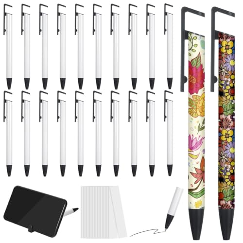 20 weiße Sublimations-Kugelschreiber, Aluminium-Clip, DIY-Stifte mit Schrumpffolie, für Schule, Büro und kreative Projekte 20 weiße Sublimations-Kugelschreiber, Aluminium-Clip, DIY-Stifte mit Schrumpffolie, für Schule, Büro und kreative Projekte von Chewtoyo