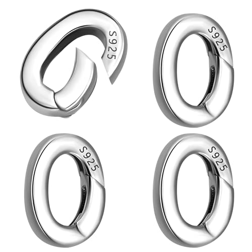 Ovale Verschlüsse aus Sterlingsilber, 4 Stück, DIY-Halskettenverbinder, polierte Oberfläche, korrosionsbeständig, mit einfachem Haken-Design für Schmuckherstellung Ovale Verschlüsse aus Sterlingsilber, 4 Stück, DIY-Halskettenverbinder, polierte Oberfläche, korrosionsbeständig, mit einfachem Haken-Design für Schmuckherstellung von Chewtoyo