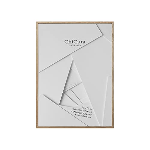 ChiCura Bilderrahmen 50x70 Holz und Akrylglas (Eiche) | Eleganter Holzbilderrahmen 50x70 Poster Plakat Foto Wand Hängen | Fotorahmen für Kinderzeichnungen Puzzle Collage | Photo Frames for Wall von ChiCura
