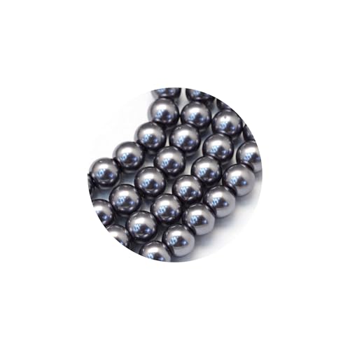 100x Glasperlen 8mm Glänzend Metallic Perlen Set Beads Glas Mix Schmuck Basteln (Dunkelgrau) von Chiaras's Engelshop