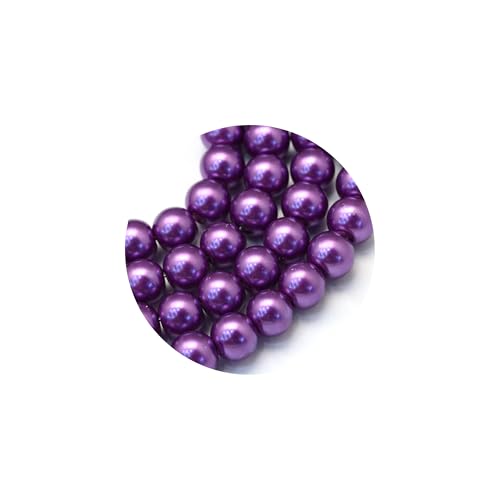 100x Glasperlen 8mm Glänzend Metallic Perlen Set Beads Glas Mix Schmuck Basteln (Orchidee dunkel) von Chiaras's Engelshop
