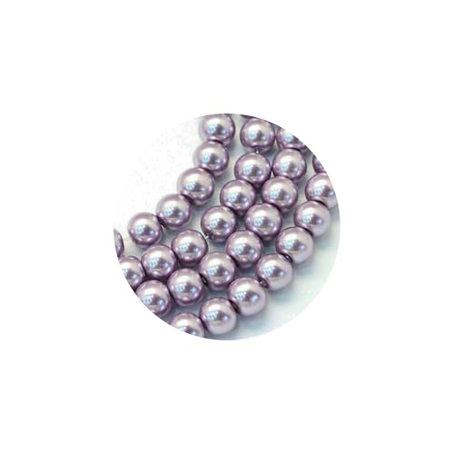 100x Glasperlen 8mm Glänzend Metallic Perlen Set Beads Glas Mix Schmuck Basteln (Pflaume) von Chiaras's Engelshop