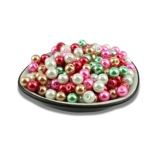 100x Glasperlen Mix Ø 8mm Farbmischung Perlenmix Perlen Set Mix Perlenmischung Perlenset (Weihnachten) von Chiaras's Engelshop