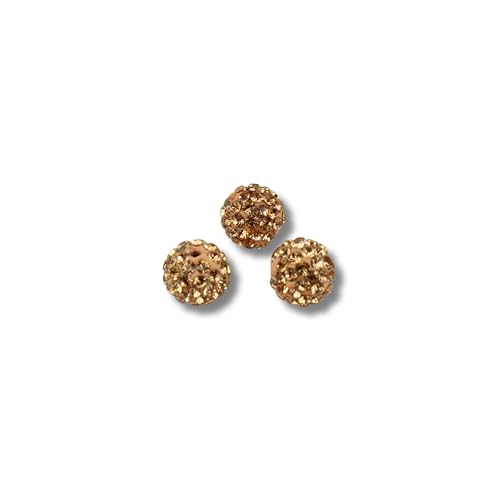 12x Strassperlen 10mm Shamballa Perlen Discoperlen Glitzer Beads Strass Ton PP13 (Pfirsich) von Chiaras's Engelshop
