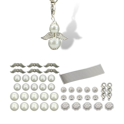 20x Bastelset Schutzengel 4cm Charms Engel Weiß Hochzeit Perlenengel Glasperlen von Chiaras's Engelshop